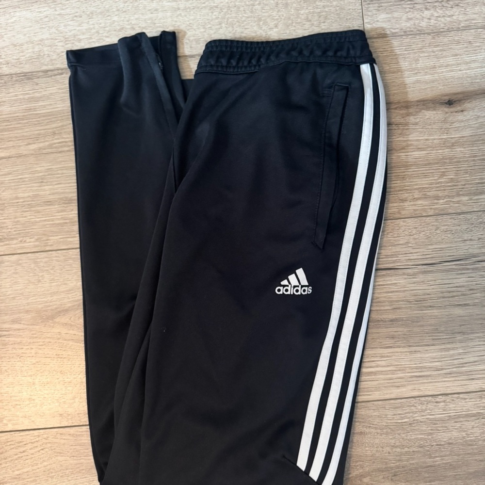 Adidas Black and White Sweatpants Classic Athletic Style